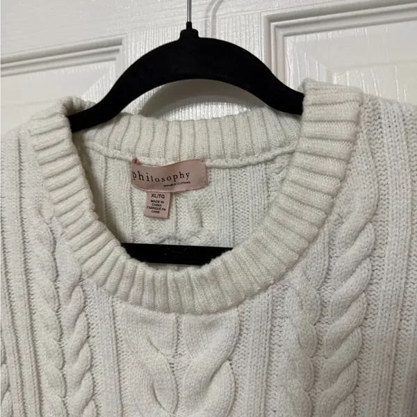 Philosophy cableknit crewneck‎ sweater size XL - Image 2