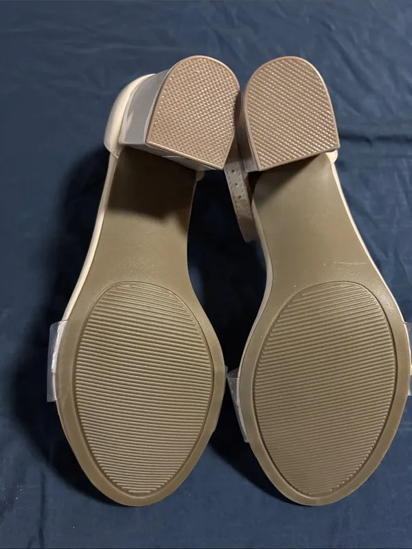 SO Nude Clear Strap Ankle Strap Heels. Size 8M - Image 3
