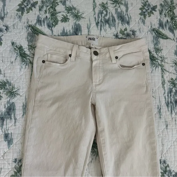 Paige Kylie Crop Jeans White 28 Skinny Stretch - Image 13