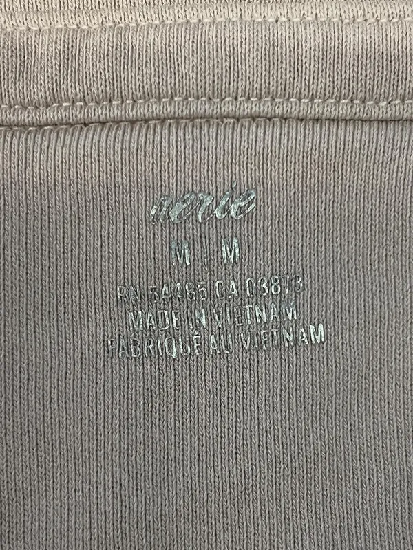 Aerie Sweatshirt Womens Medium Beige Collared V Neck Fleece Pullover Relaxed - Image 6