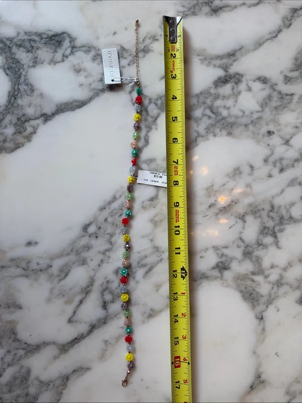 NWT Persimmon Colorful Beaded Flower Necklace AS IS Needs Restringing - Image 3