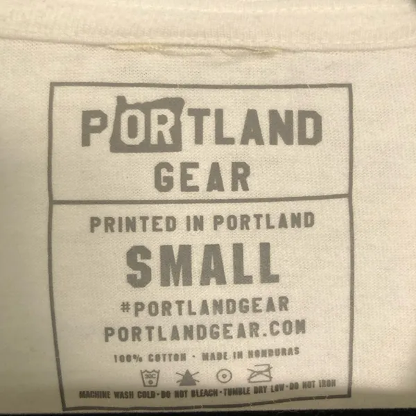 White and Red Rose City Portland Gear Long Sleeve T Shirt Size S - Image 3