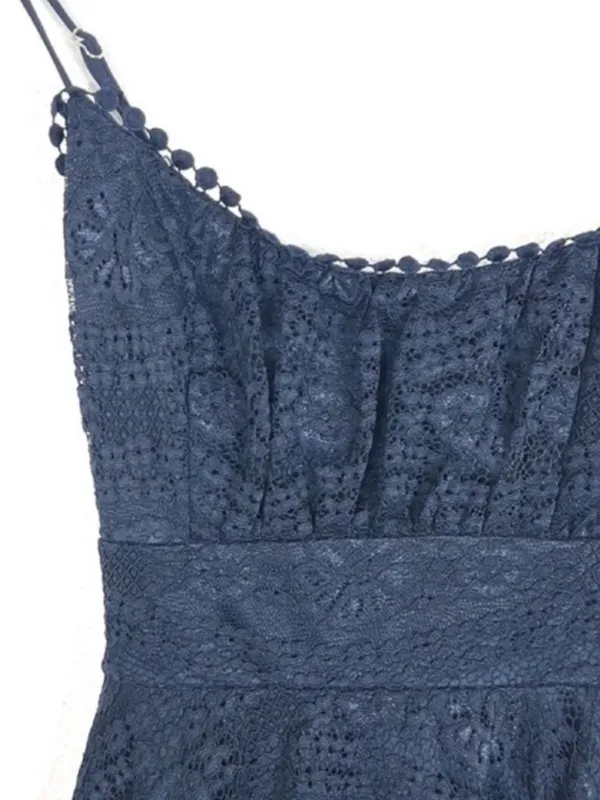 NWT Hello Molly blue lace spaghetti strap short dress whimsy romantic NEW SZ 4 - Image 4