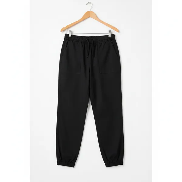 Levi's Womens Essential Joggers Size L Black Meteorite Mid Rise Tapered Stretch - Image 7