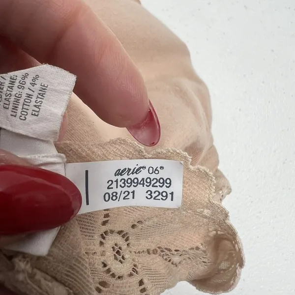Aerie Size L Bra Snowday Chenille Lace Padded Triangle Bralette Sands Beige Cozy - Image 15