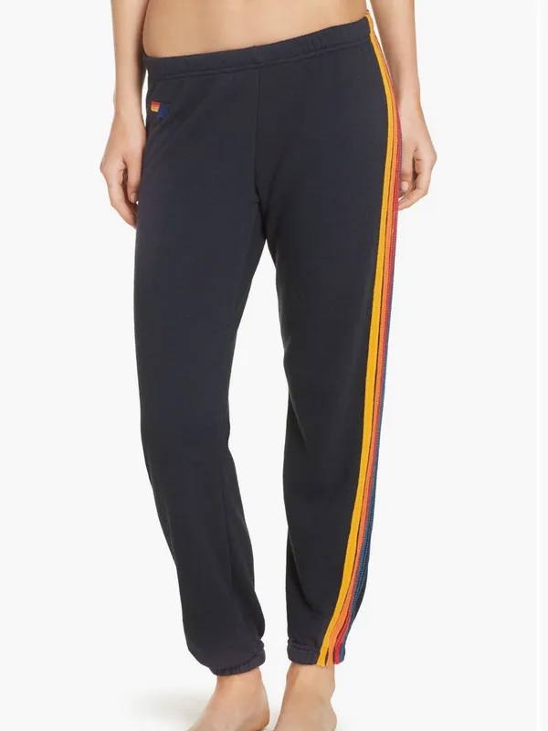 Avia Aviator Nation Gray Jogger Sweatpants with 5 Side Stripes - XS - Image 2