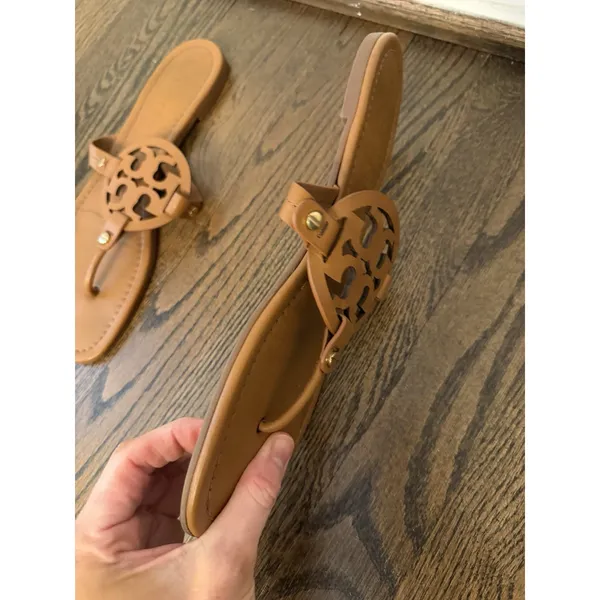 Tory Burch Miller Sandals Sz 11 brown Leather - Image 4