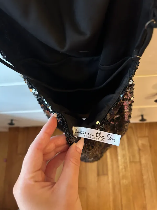 Black Sequin Dress - Image 3