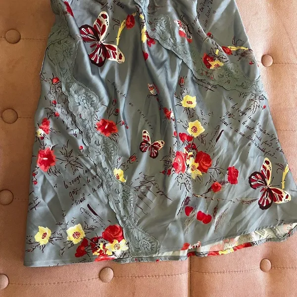 Free People Green Embellished A-Line Mini Skirt - Image 6