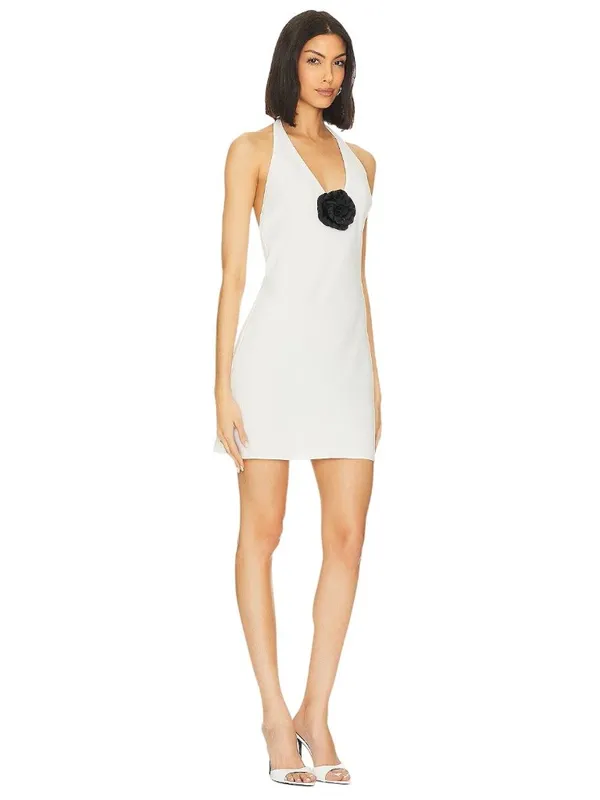 Amanda Uprichard Entela Dress in Ivory & Black Rose XSmall Womens Mini - Image 3