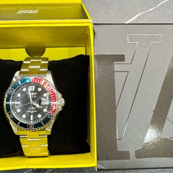 Invicta Pro Diver Men’s 43mm Pepsi Bezel Black Dial Quartz Steel Watch BNIB - Image 2
