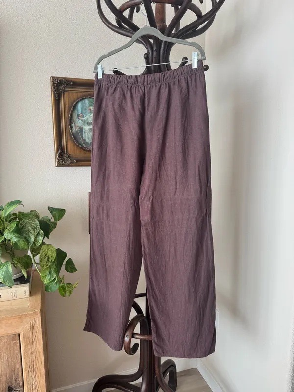 Aritzia Wilfred Brown Lodge Linen Pants - Image 5