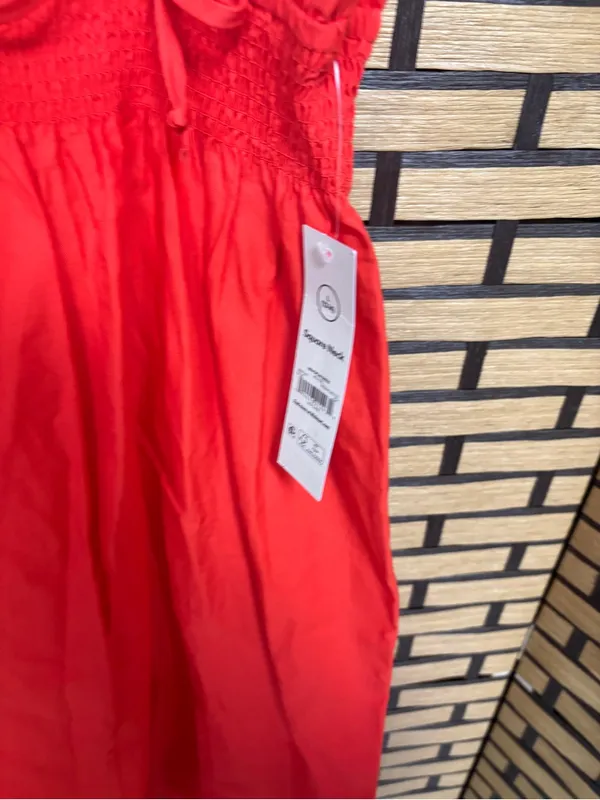 No boundaries red poplin cotton dress size large - Image 5