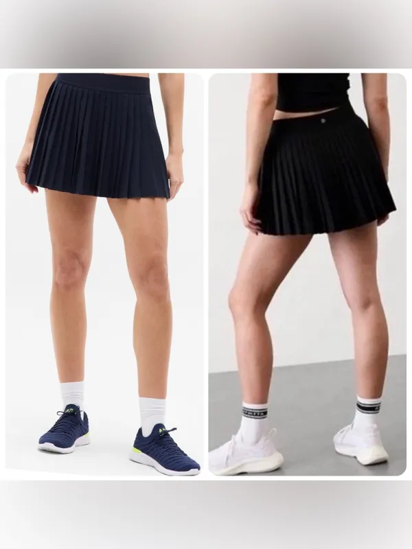 Athleta Match Point Pleated Skort Black Size Large NWT Tennis Golf $79 - Image 2
