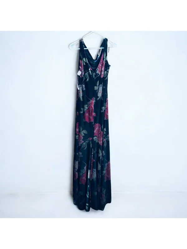 Jeffrey & Dara Vintage Velvet Black Rose Maxi Dress Women 12 - Image 7