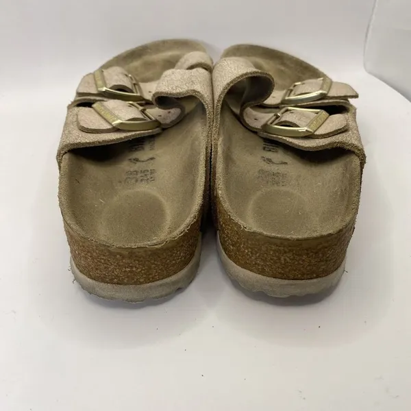 Birkenstock Arizona Womens Metallic Pink Sandals Slides Size 38N US L7 M5 Narrow - Image 5