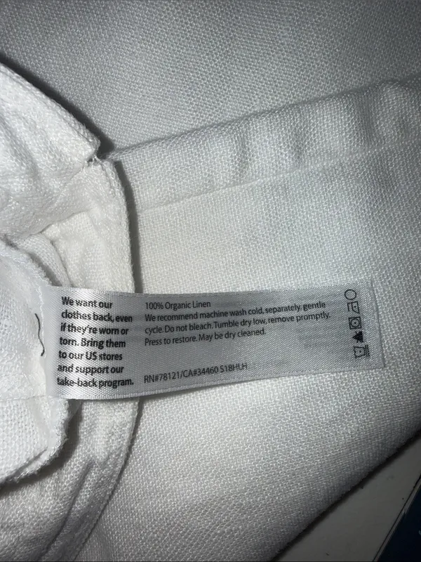 Eileen Fisher white Organic Linen cropped Wide-Leg pants women’s size O - Image 5