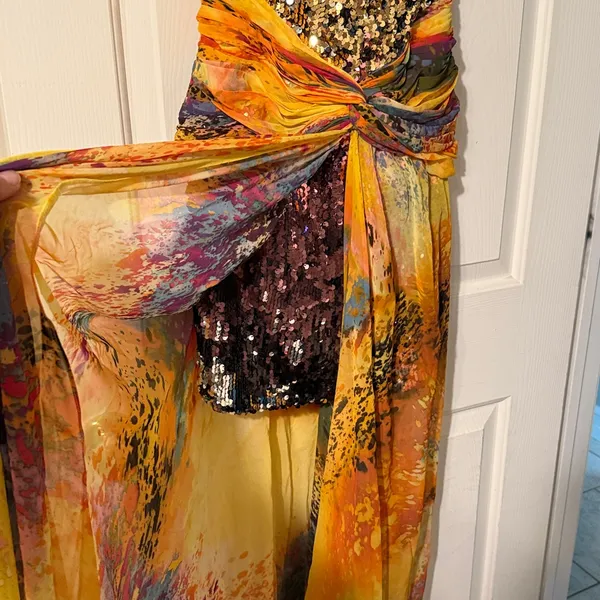 Tony Bowls‎ Colorful Strapless Formal dress size 4. C28 - Image 4