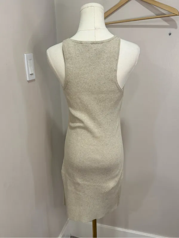 Aritzia WILFRED FREE‎ Bodycon Cut-Out Ribbed Eco Knit Mini Dress Large - Image 3