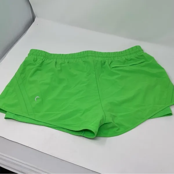 Zyia Bright Neon Green Velocity Lined Athletic Shorts - Image 9