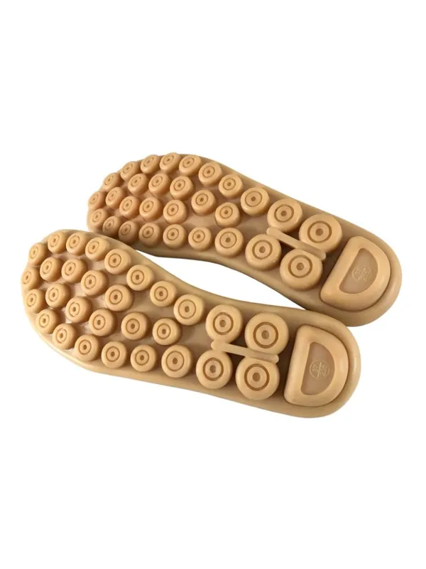 Womens Loafers Flats Leather Slip On Basic Gold Size 37 US 6 - Image 4