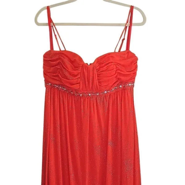 Newport News Prom dress with spaghetti straps, jewel embellished. Event gown. Si - Image 9