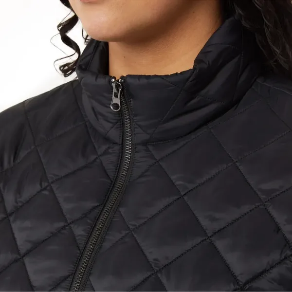 NEW 32 Degrees Women’s Diamond Quilt Belted Puffer Mock Neck Black Jacket Size L - Image 13