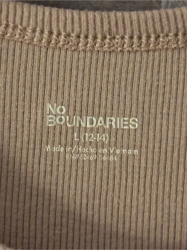 No Boundaries Tan Ribbed Tank Top Women’s Size L - Image 3