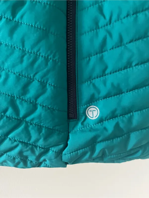 Talbots Teal Blue Quilted Puffer Vest Large Outdoors Hiking Lightweight Travel - Image 2