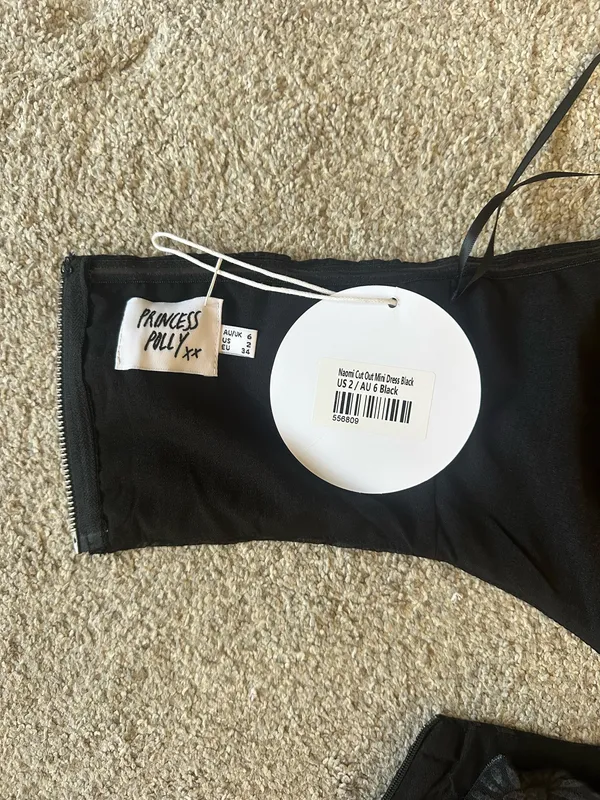 Princess Polly Mini Dress Black Cut-Out - Image 3