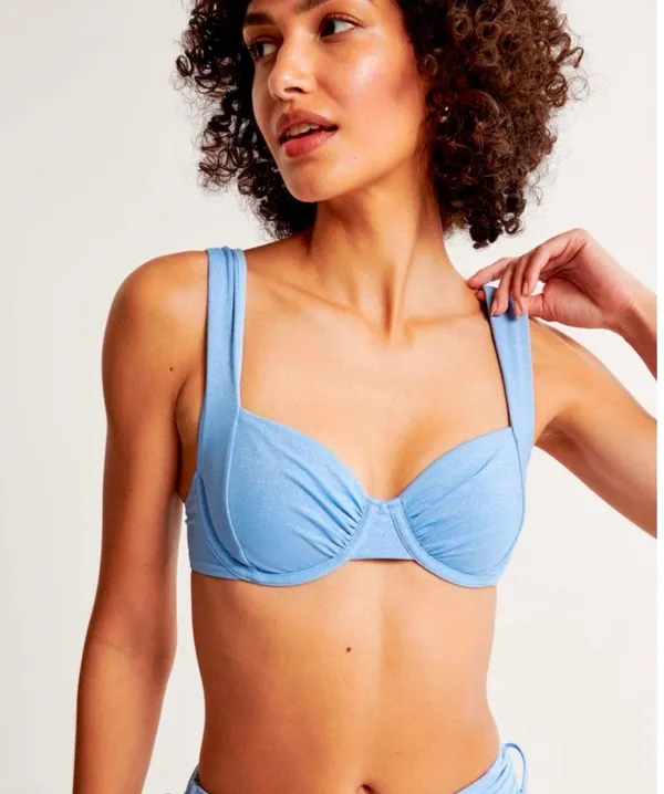 Abercrombie Blue Wide Strap Underwire Bikini Top XXS NWT - Image 4