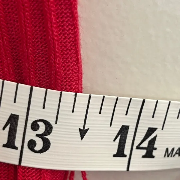 Michael‎ Michael Kors Ribbed Knit Midi Dress Red Pink Ring Shoulder Belted Small - Image 9