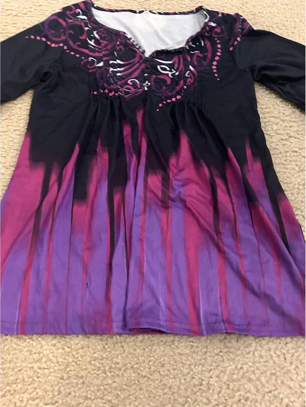 Ab24 woman top shirt bell sleeves purple medium size amazing - Image 2