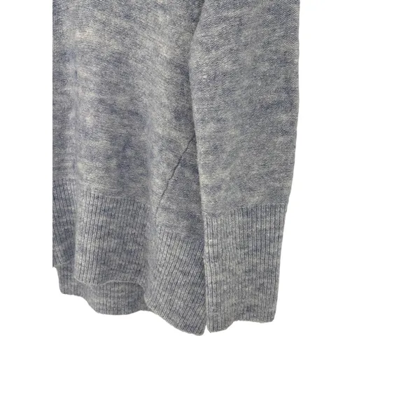 LOFT Lounge Sweater Womens Small Blue Hooded V-Neck Knit Pullover Relaxed Soft - Image 5