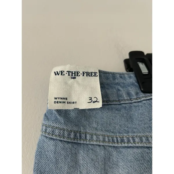 We The Free Wynne Denim Skirt Size 32 Boho Contemporary Edgy Cute Retro Vibes - Image 4