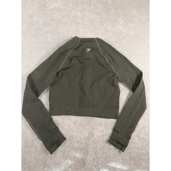 gymshark vital seamless warm jacket Medium Green - Image 9