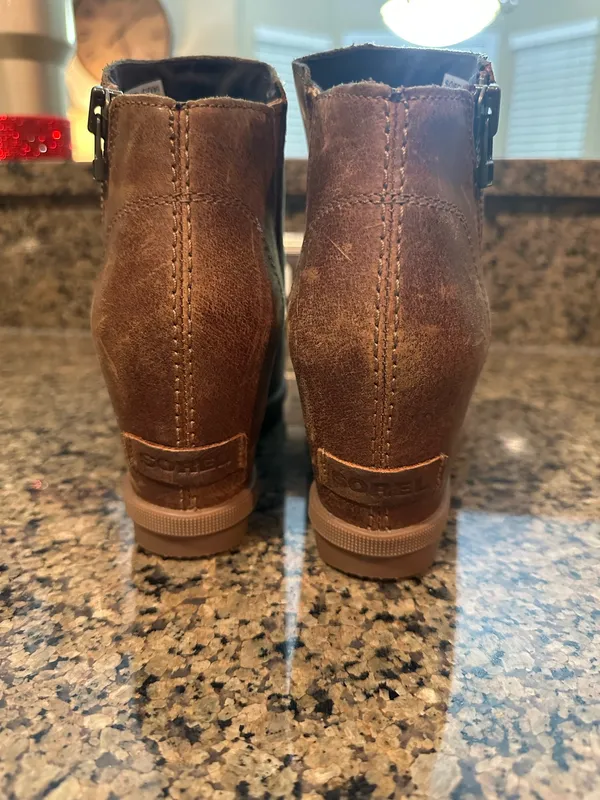 Sorel leather wedged booties  - Image 4