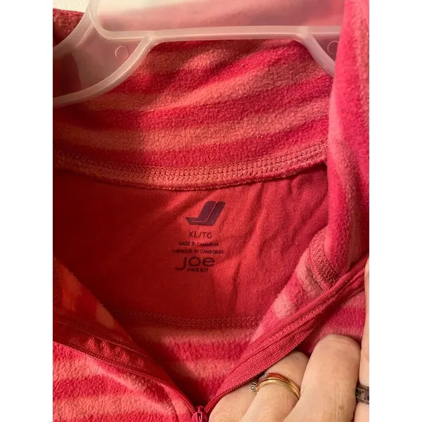 Pink Stripe Joe Fleece half Zip size x-large - Image 2
