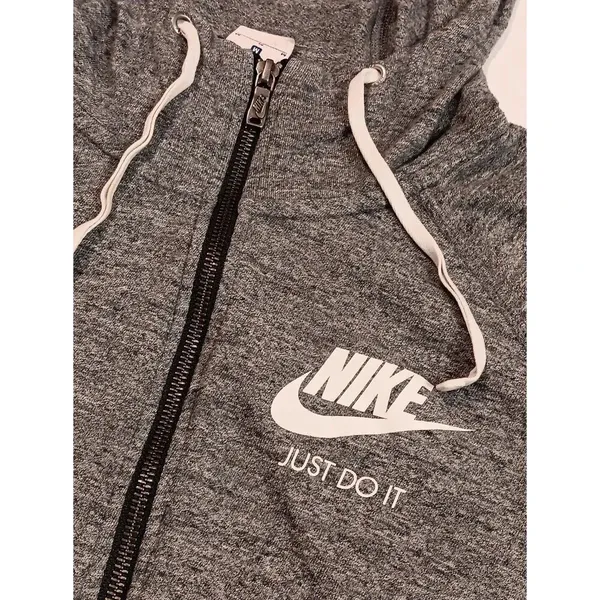 Vintage Nike Hooded‎ Full Zip Light Weight Track Jacket size Medium Gray - Image 8