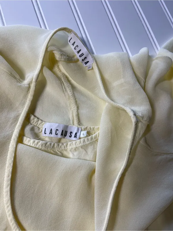 Anthropologie LACAUSA‎ Butter Yellow Sunday Seashell Babydoll Tunic Dress - Image 8