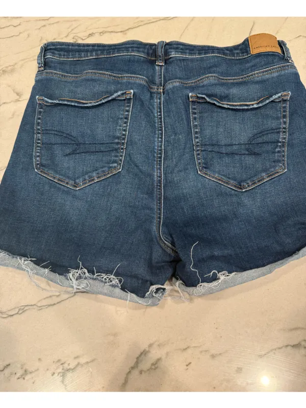 American Eagle Super High Rise Shortie Denim Shorts Size 16 Next Level Stretch - Image 10