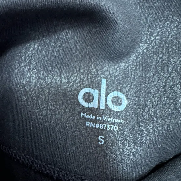 Alo Yoga High Waist Moto Leggings Black Glossy Womens Small Moto Mesh Athleisure - Image 9
