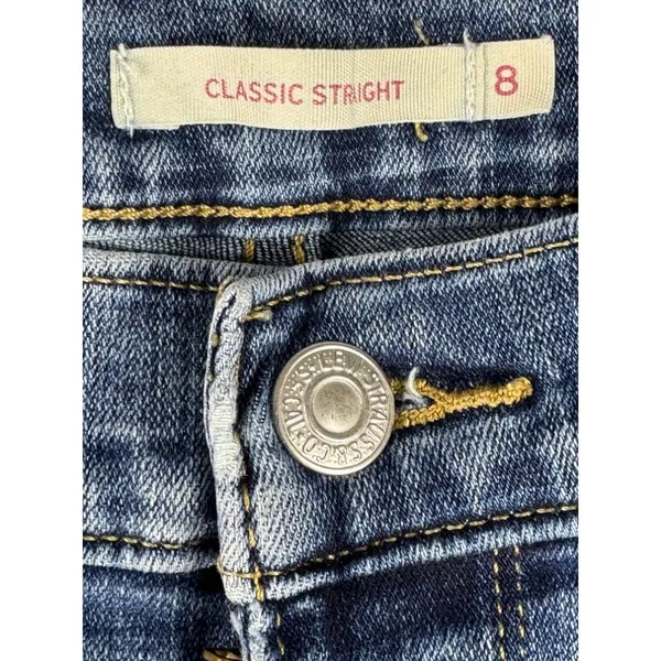 Levi's Classic Straight Leg Medium Wash Blue Jeans Womens Size 8 Mid Rise - Image 2