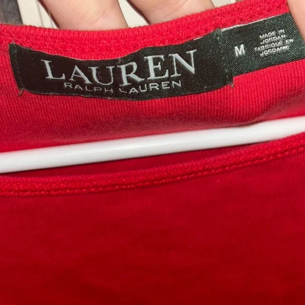 LRL RALPH LAUREN Nautical Red Soft Cotton Boatneck Tee - Image 4