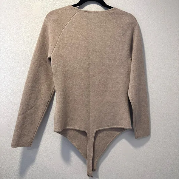 Abercrombie & Fitch Size-XL Corset Sweetheart Sweater Knit Bodysuit Brown‎ - Image 9