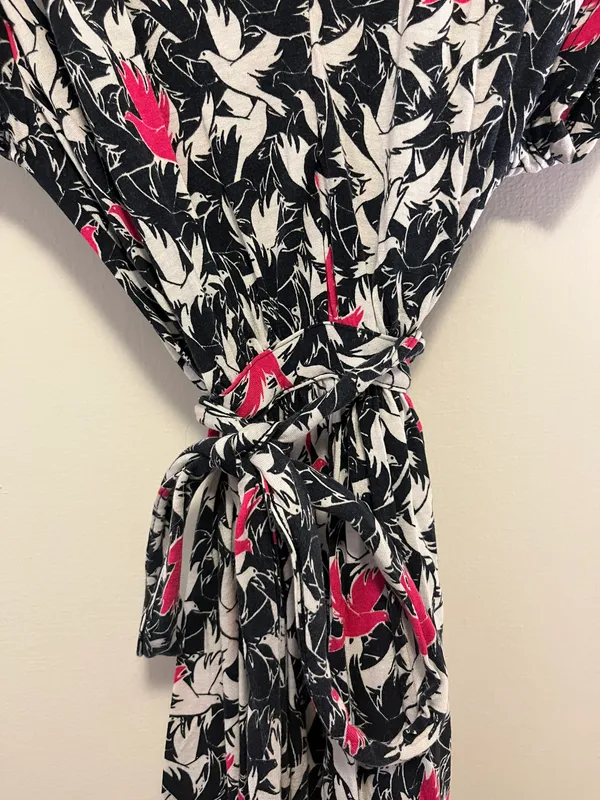 French Connection Waist Tie Dove Patterned Mini Dress - Size 4 - Image 7