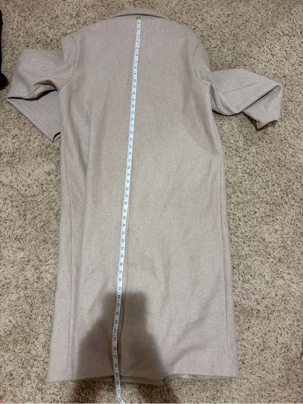 Baltic Born Anderson Double Breasted Long Coat Natural Size M/L - Image 15