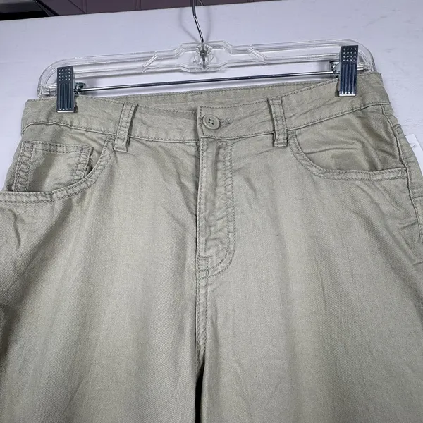 H&M Women khaki Wide‎ Leg High Rise Pants casual vacation lounging 4 NWT - Image 4