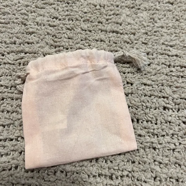 Gorjana Blush Pink Velvet Drawstring Pouch with Gold Logo - Image 2