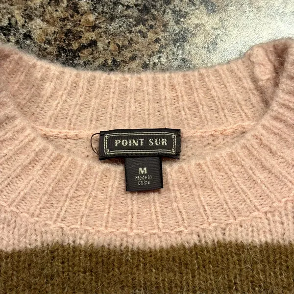 Point Sur J Crew Sweater Alpaca Merino Wool ASO Cottage Preppy Stripe Medium - Image 3